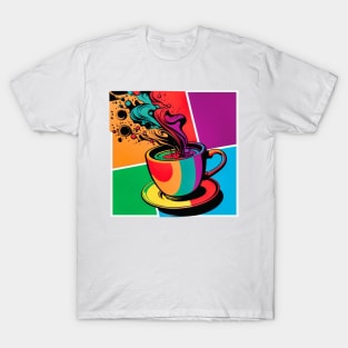 Coffee Drinker Colorful Pop Art Coffee Lover T-Shirt